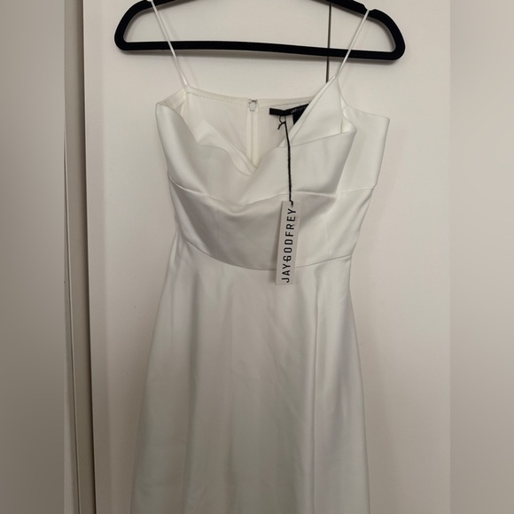 NWT | JAYGODFREY White midi Strapless Dress with Sweetheart Neckline Size 6 - Picture 8 of 13